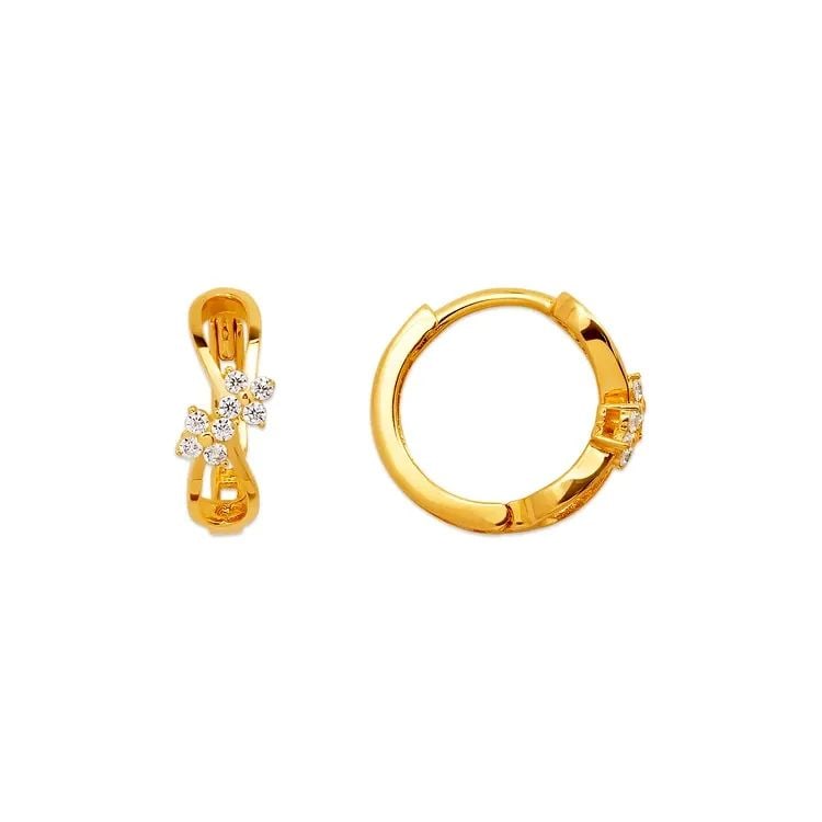 NEW 14K YELLOW GOLD FANCY HUGGIE EARRINGS: NEW 14K YELLOW GOLD FANCY HUGGIE EARRINGS FANCY HUGGIE EARRINGS NEW 14K YELLOW GOLD Width: Approx. 5x12mm Apx WEIGHT: 1.4g