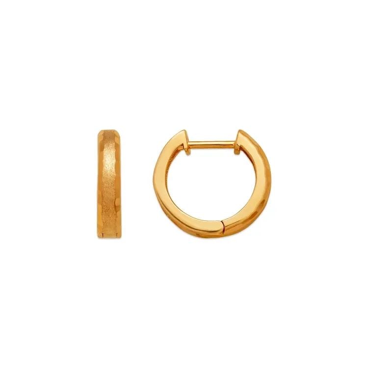 NEW 14K YELLOW GOLD SATIN FINISHED HUGGIE EARRINGS: NEW 14K YELLOW GOLD SATIN FINISHED HUGGIE EARRINGS SATIN FINISHED HUGGIE EARRINGS NEW 14K YELLOW GOLD Width: Approx. 2.5x11.5mm Apx WEIGHT: 1.4g