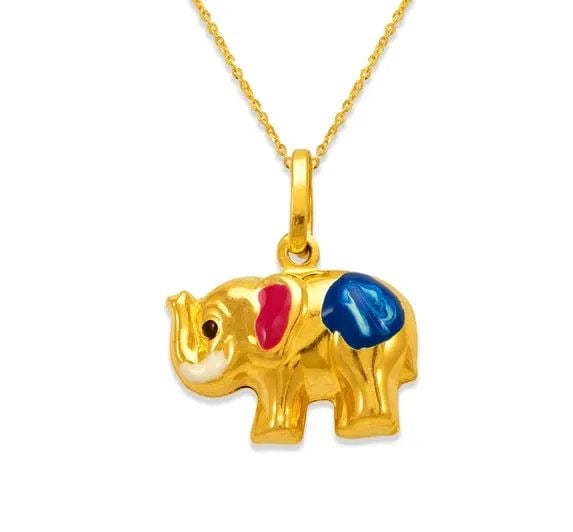 NEW 14K YELLOW GOLD ELEPHANT ENAMEL CHARM PENDANT: NEW 14K YELLOW GOLD ELEPHANT ENAMEL CHARM PENDANT ELEPHANT ENAMEL CHARM PENDANT NEW 14K YELLOW GOLD Apx. WIDTH: 15x10mm Apx WEIGHT: 1.4g