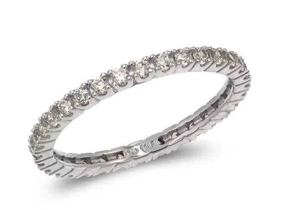 NEW 14K WHITE GOLD LADIES FANCY WHITE BAND (1 of 2)