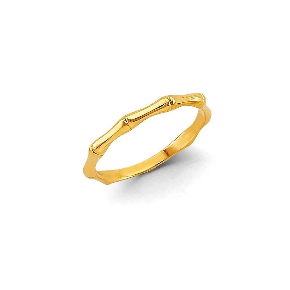 NEW 14K YELLOW GOLD STACKABLE BAMBOO RING: NEW 14K YELLOW GOLD STACKABLE BAMBOO RING STACKABLE BAMBOO RING NEW 14K YELLOW GOLD WIDTH : WEIGHT : 1.2g