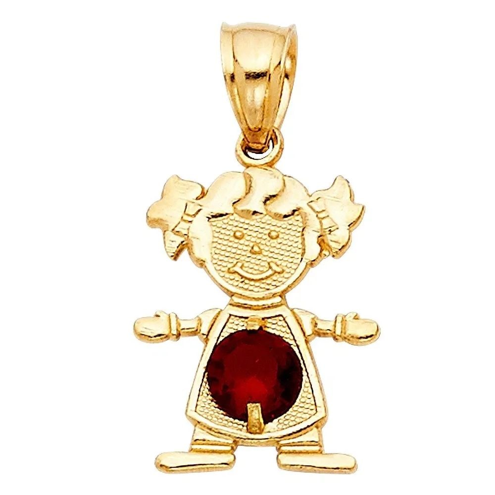 NEW 14K YELLOW GOLD GIRL BIRTH STONE (1 of 2)
