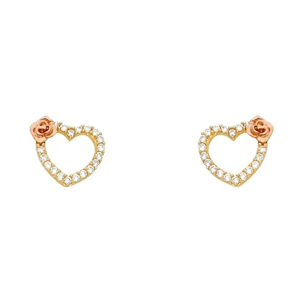 NEW 14K YELLOW GOLD STUD EARRINGS (1 of 2)