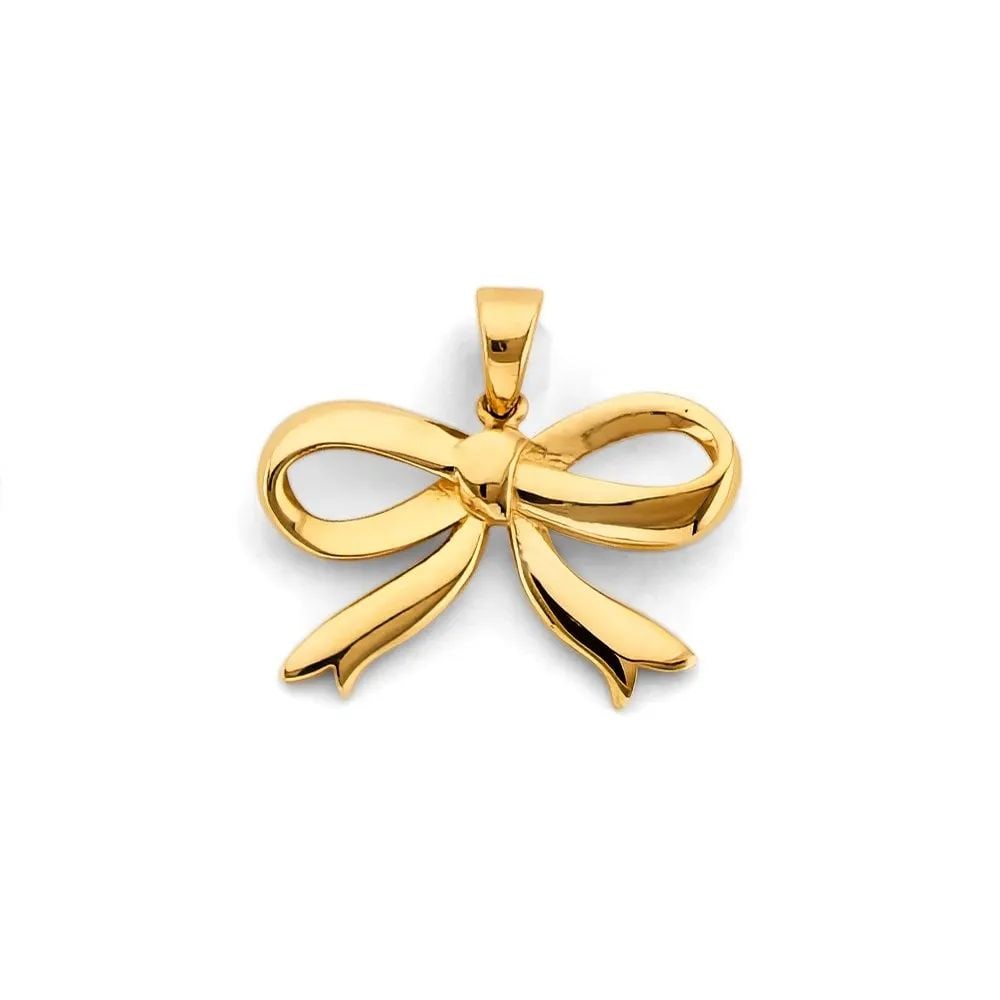 NEW 14K YELLOW GOLD RIBBON PENDANT (1 of 2)