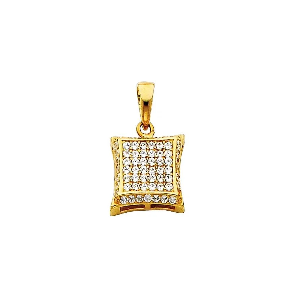 NEW 14K YELLOW GOLD SQUARE PENDANT: NEW 14K YELLOW GOLD SQUARE PENDANT SQUARE PENDANT NEW 14K YELLOW GOLD Height : 10 mm Width : 10 mm Apx. WEIGHT : 1.1g
