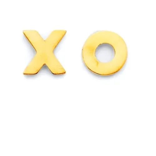 NEW 14K YELLOW GOLD X O PUSH BACK EARRINGS: NEW 14K YELLOW GOLD X O PUSH BACK EARRINGS X O PUSH BACK EARRINGS NEW 14K YELLOW GOLD HEIGHT - 5 mm WIDTH - 5 mm Apx WEIGHT - 0.8 g