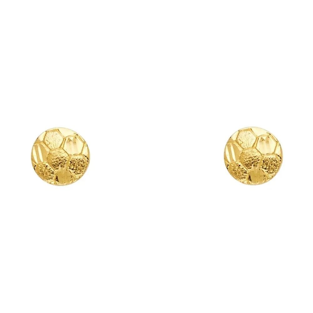 NEW 14K YELLOW GOLD SMALL SOCCER BALL POST EARRINGS (1 of 2)