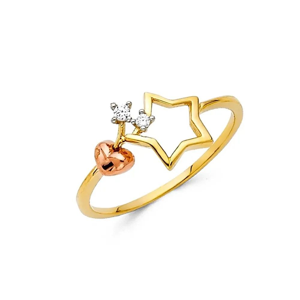 NEW 14K TRI COLOR GOLD FANCY RING - SIZE 7: NEW 14K TRI COLOR GOLD FANCY RING FANCY RING NEW 14K TRI COLOR GOLD WIDTH : 10 mm Average Apx WEIGHT : 1.4g