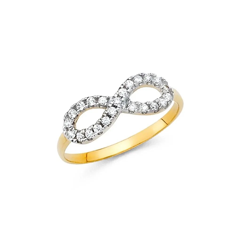 NEW 14K TWO TONE GOLD FANCY RING - SIZE 7: NEW 14K TWO TONE GOLD FANCY RING FANCY RING NEW 14K TWO TONE GOLD WIDTH : 6 mm WEIGHT : 1.4g