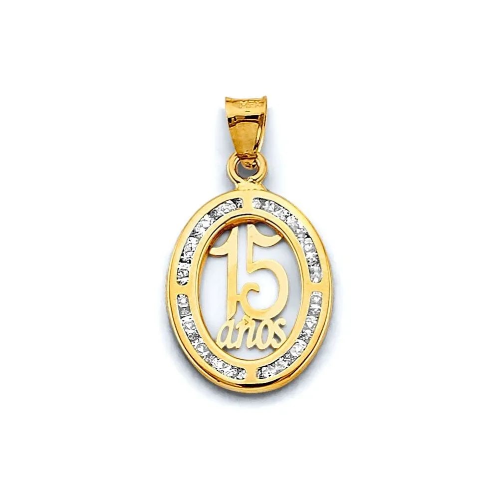 NEW 14K YELLOW GOLD 15 YEARS PENDANT (1 of 2)
