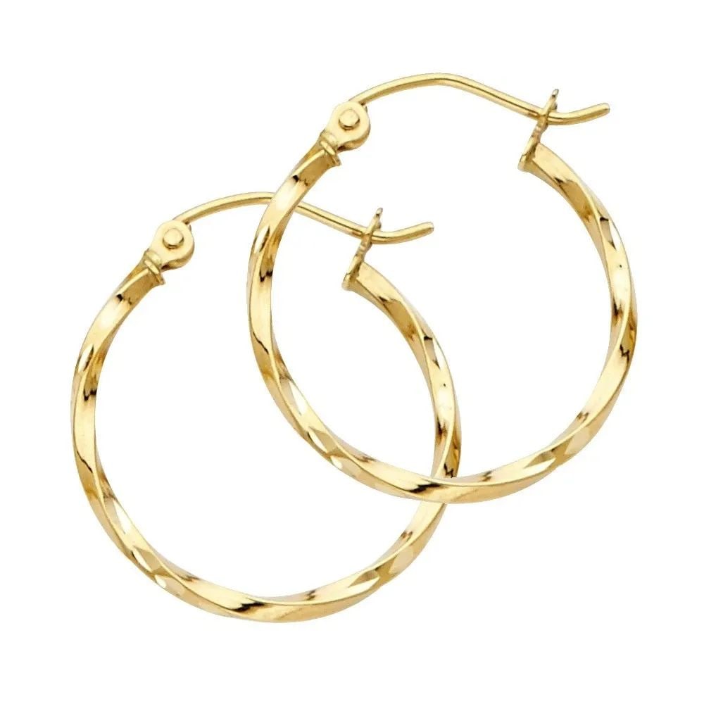 NEW 14K YELLOW GOLD CURLED HOOP EARRINGS: NEW 14K YELLOW GOLD CURLED HOOP EARRINGS CURLED HOOP EARRINGS NEW 14K YELLOW GOLD HEIGHT - 20 mm WIDTH - 20 mm Apx WEIGHT - 0.8 g