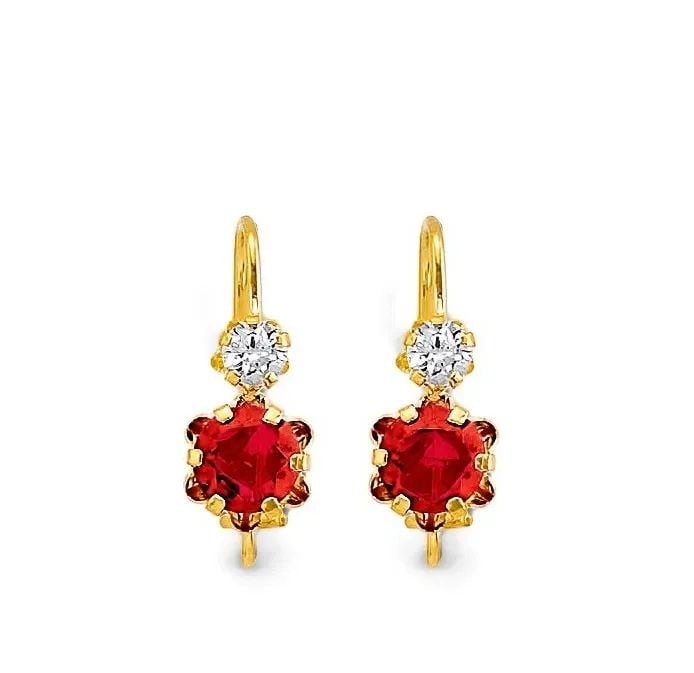 NEW 14K YELLOW GOLD WIRE HOOK STUD EARRINGS (1 of 2)