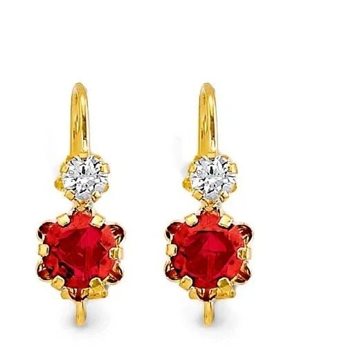 NEW 14K YELLOW GOLD WIRE HOOK STUD EARRINGS (1 of 2)