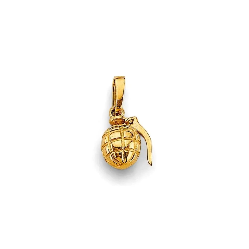NEW 14K YELLOW GOLD SMALL GRENADE PENDANT (1 of 2)