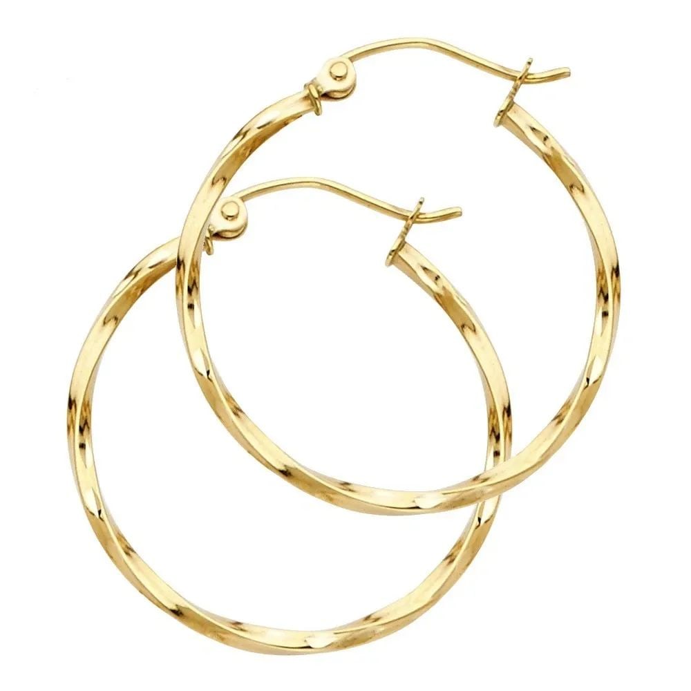 NEW 14K YELLOW GOLD CURLED HOOP EARRINGS: NEW 14K YELLOW GOLD CURLED HOOP EARRINGS CURLED HOOP EARRINGS NEW 14K YELLOW GOLD HEIGHT - 25 mm WIDTH - 25 mm Apx WEIGHT - 1 g