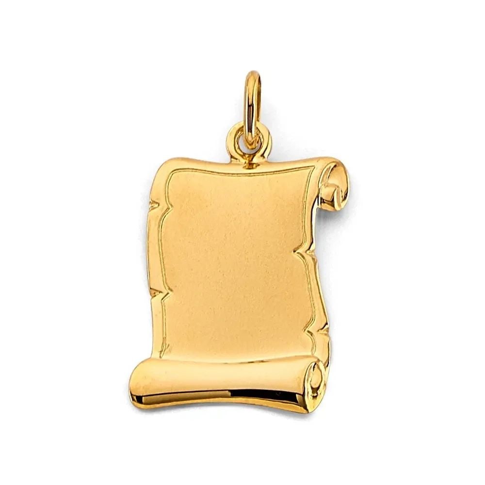 NEW 14K YELLOW GOLD ENGRAVABLE PLAIN PENDANT: NEW 14K YELLOW GOLD ENGRAVABLE PLAIN PENDANT ENGRAVABLE PLAIN PENDANT NEW 14K YELLOW GOLD Height : 30 mm Width : 15 mm Apx. WEIGHT : 1.3g