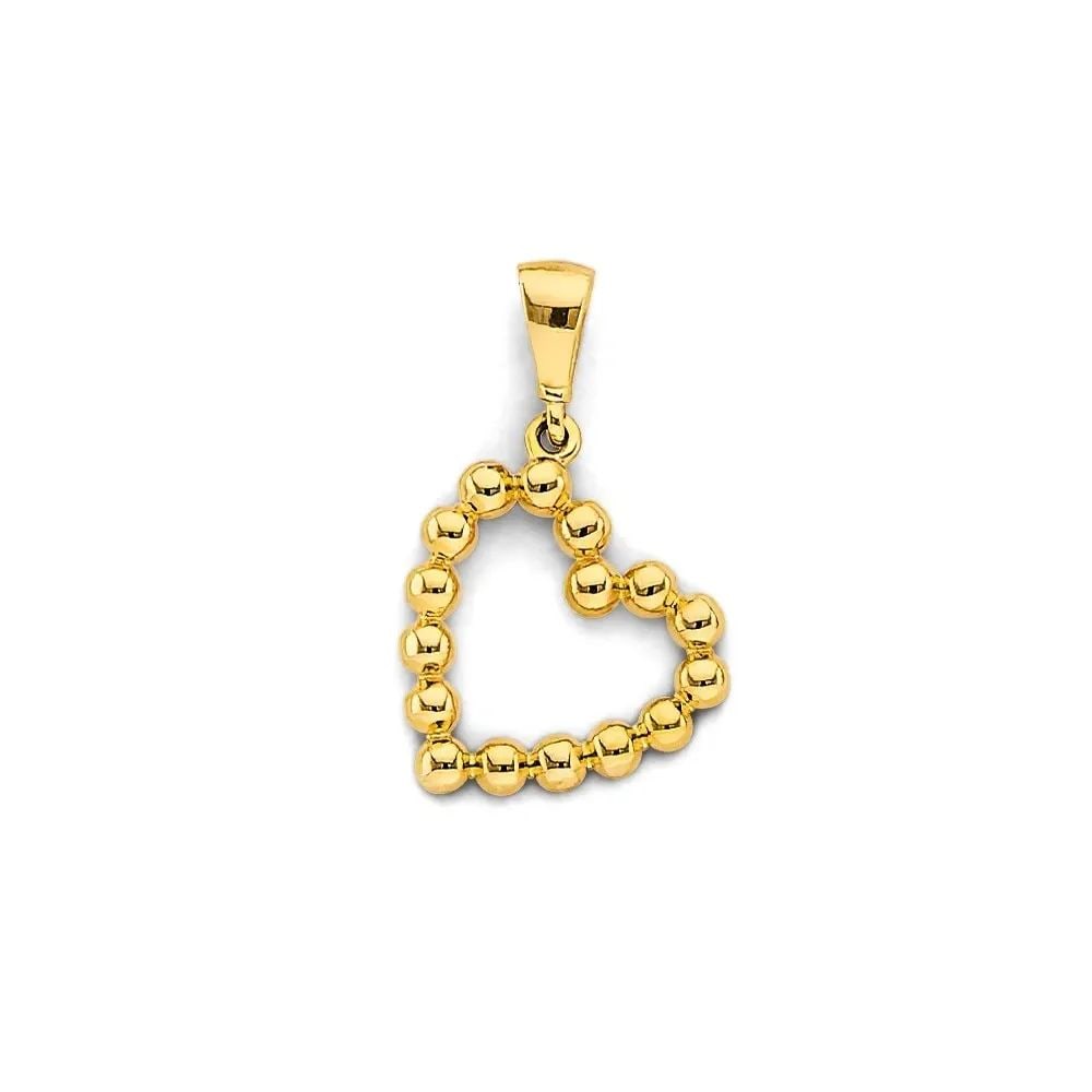 NEW 14K YELLOW GOLD SMALL HEART: NEW 14K YELLOW GOLD SMALL HEART PENDANT SMALL HEART PENDANT NEW 14K YELLOW GOLD Height : 20 mm Width : 12 mm Apx. WEIGHT : 0.8g
