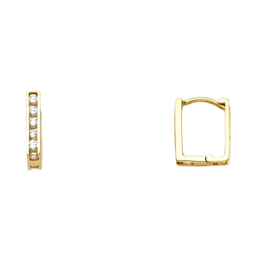 NEW 14K YELLOW GOLD SQUARE HUGGIES EARRINGS: NEW 14K YELLOW GOLD SQUARE HUGGIES EARRINGS SQUARE HUGGIES EARRINGS NEW 14K YELLOW GOLD HEIGHT - 10 mm WIDTH - 9 mm Apx WEIGHT - 1 g