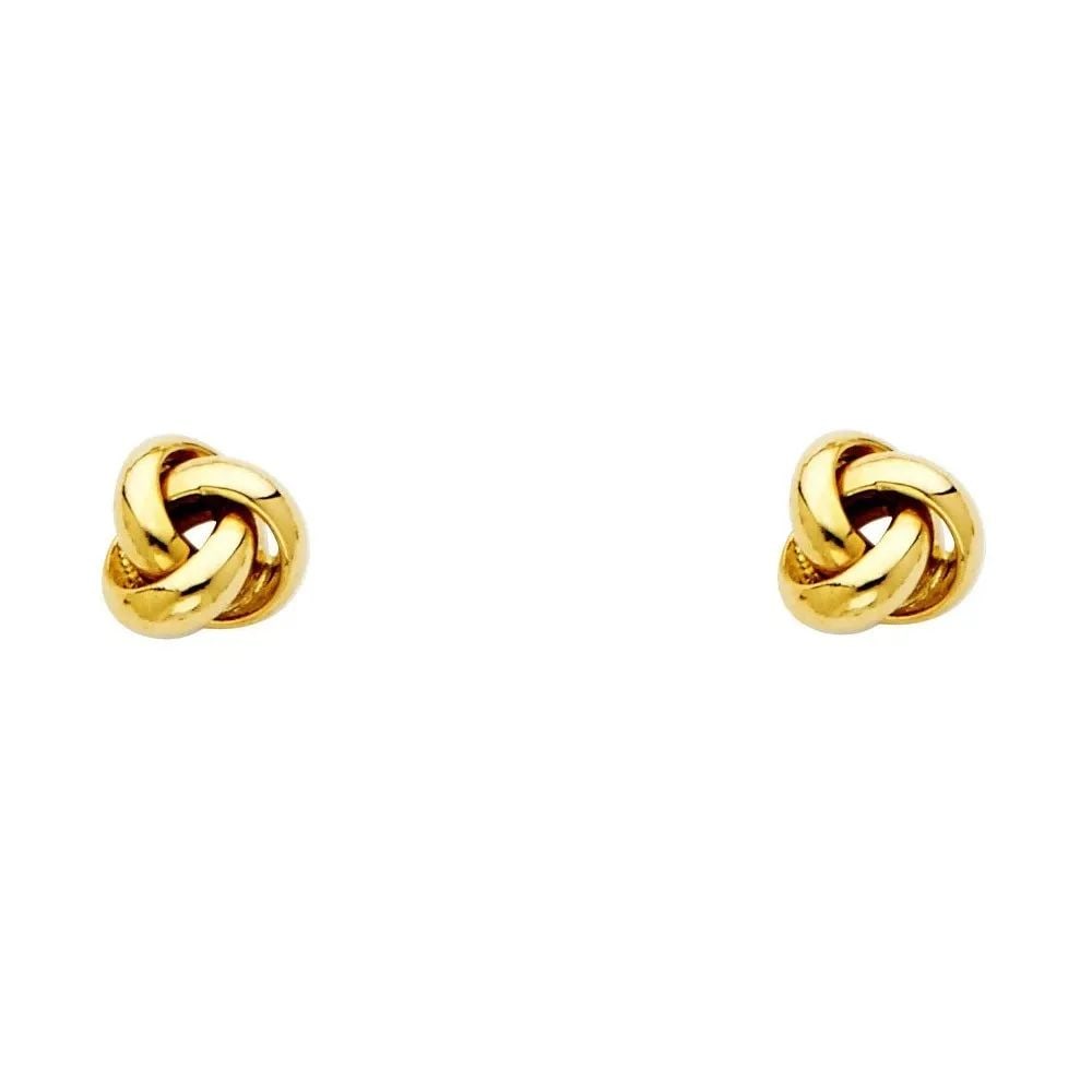 NEW 14K YELLOW GOLD LOVE KNOT EARRINGS: NEW 14K YELLOW GOLD LOVE KNOT EARRINGS LOVE KNOT EARRINGS NEW 14K YELLOW GOLD HEIGHT - 6 mm WIDTH - 6 mm Apx WEIGHT - 1 g