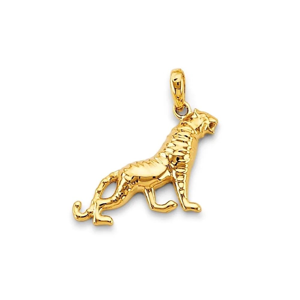 NEW 14K YELLOW GOLD TIGER PENDANT (1 of 2)