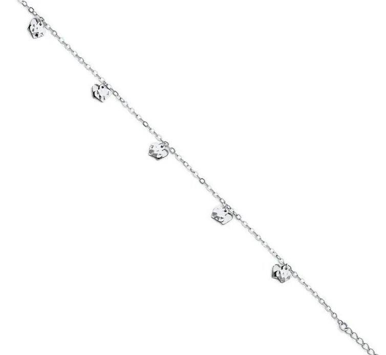 NEW 14K WHITE GOLD LIGHT CHARM BRACELET (1 of 2)