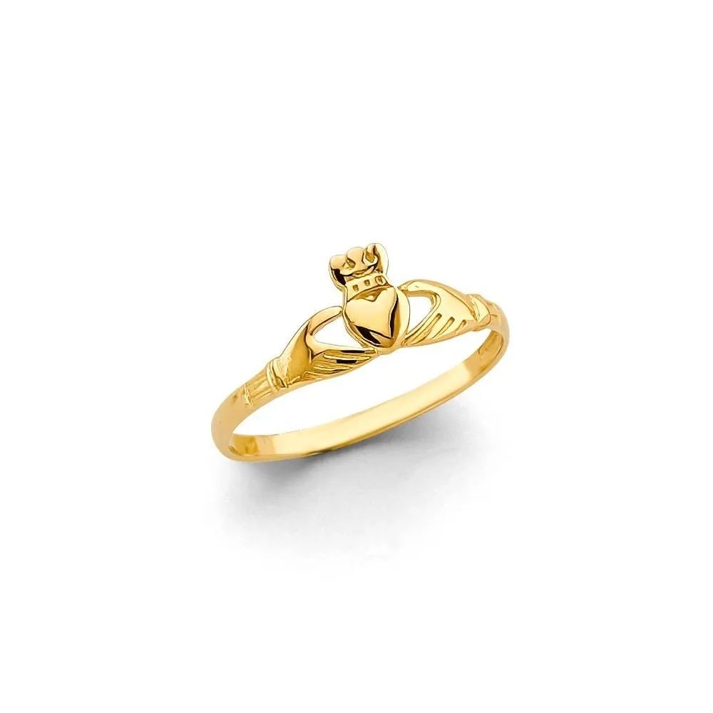 NEW 14K YELLOW GOLD CLADDAGH RING (1 of 2)