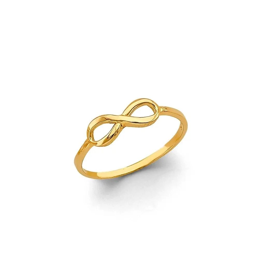 NEW 14K YELLOW GOLD INFINITY RING - SIZE 7 (1 of 2)