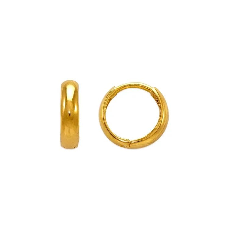 NEW 14K YELLOW GOLD 12MM HIGH POLISHED HUGGIE EARRINGS: NEW 14K YELLOW GOLD 12MM HIGH POLISHED HUGGIE EARRINGS 12MM HIGH POLISHED HUGGIE EARRINGS NEW 14K YELLOW GOLD Width: Approx. 3x12mm Apx WEIGHT: 1.1g