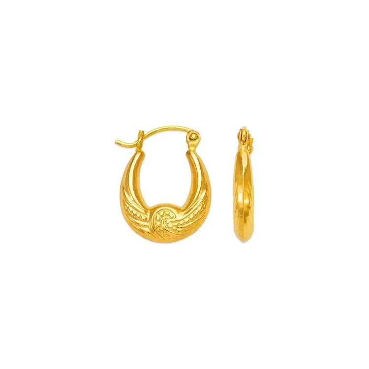 NEW 14K YELLOW GOLD HOLLOW SHRIMP HOOP EARRINGS: NEW 14K YELLOW GOLD HOLLOW SHRIMP HOOP EARRINGS HOLLOW SHRIMP HOOP EARRINGS NEW 14K YELLOW GOLD Width: Approx. 13mm Apx WEIGHT: 1.1g