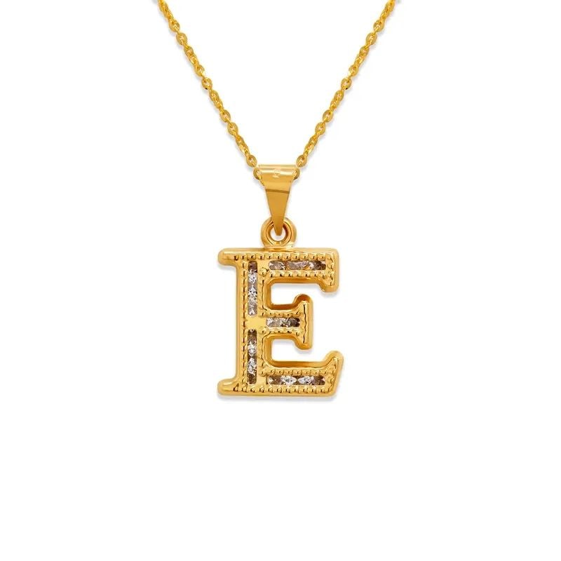NEW 14K YELLOW GOLD INITIAL "E" PENDANT (1 of 2)