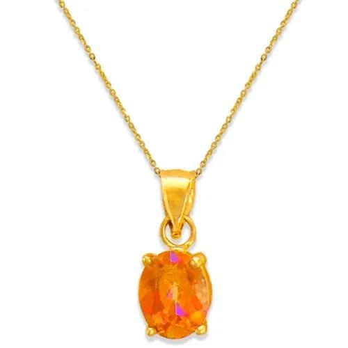 NEW 14K YELLOW GOLD HYACINTH TOPAZ PENDANT (1 of 2)
