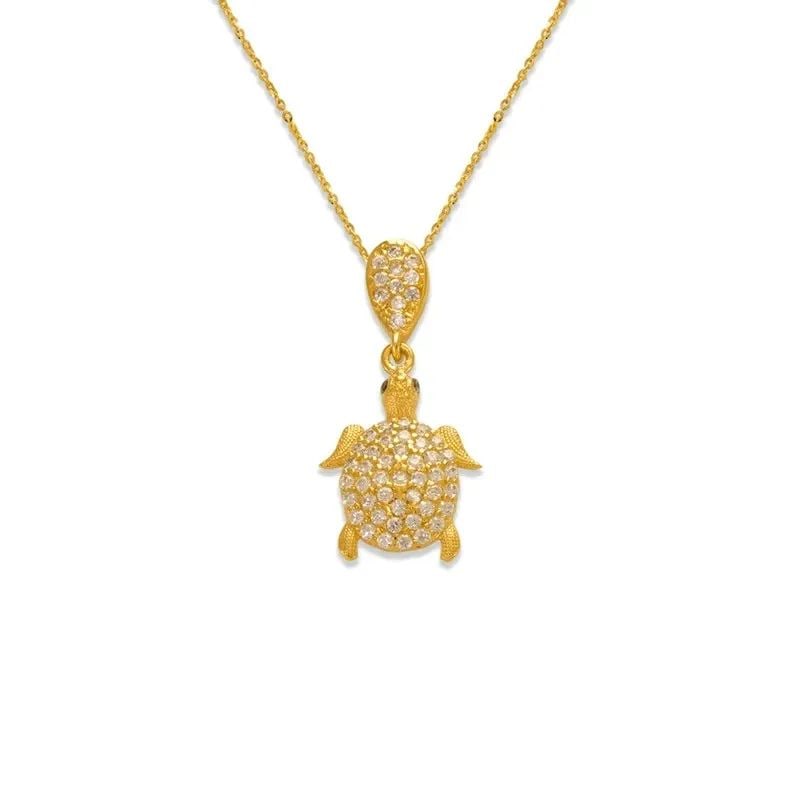 NEW 14K YELLOW GOLD FANCY TURTLE PENDANT (1 of 2)