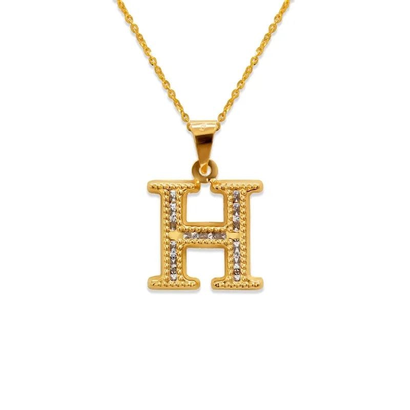 NEW 14K YELLOW GOLD INITIAL "H" PENDANT (1 of 2)