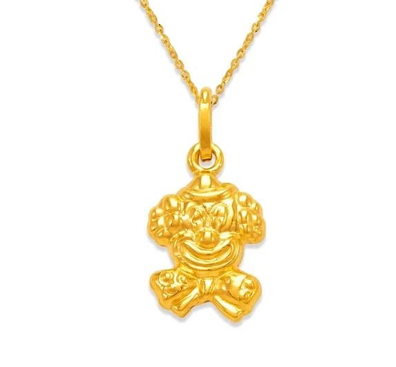 NEW 14K YELLOW GOLD CLOWN CHARM PENDANT (1 of 2)
