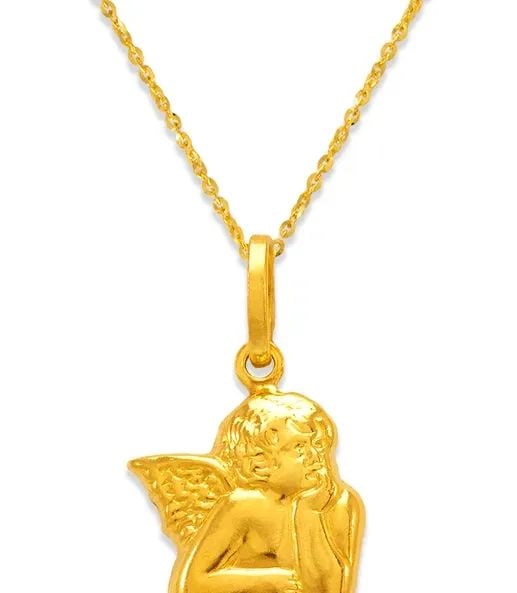 NEW 14K YELLOW GOLD ANGEL CHARM PENDANT (1 of 2)