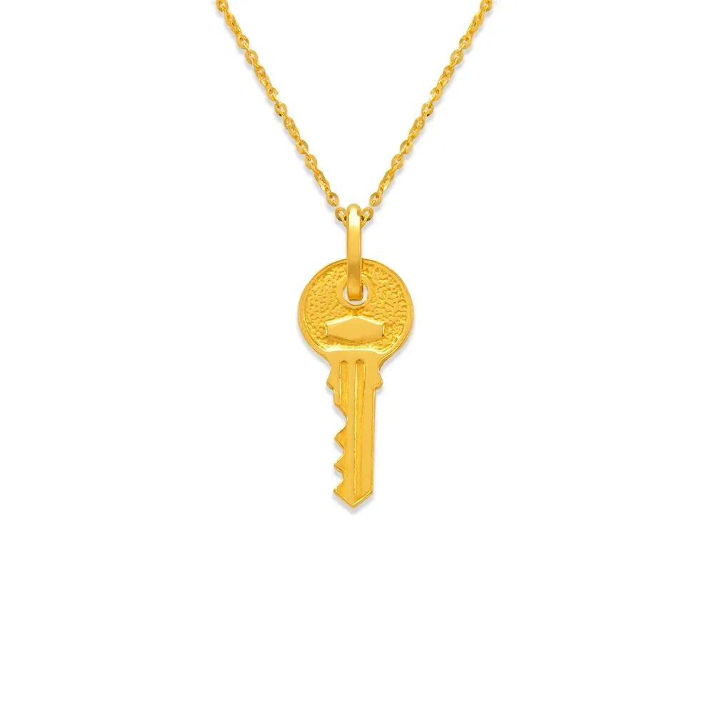 NEW 14K YELLOW GOLD 19MM KEY CHARM PENDANT (1 of 2)