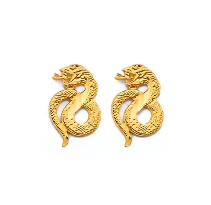 NEW 14K YELLOW GOLD SNAKE PUSH BACK EARRINGS: NEW 14K YELLOW GOLD SNAKE PUSH BACK EARRINGS SNAKE PUSH BACK EARRINGS NEW 14K YELLOW GOLD HEIGHT - 10 mm WIDTH - 7 mm Apx WEIGHT - 0.8 g