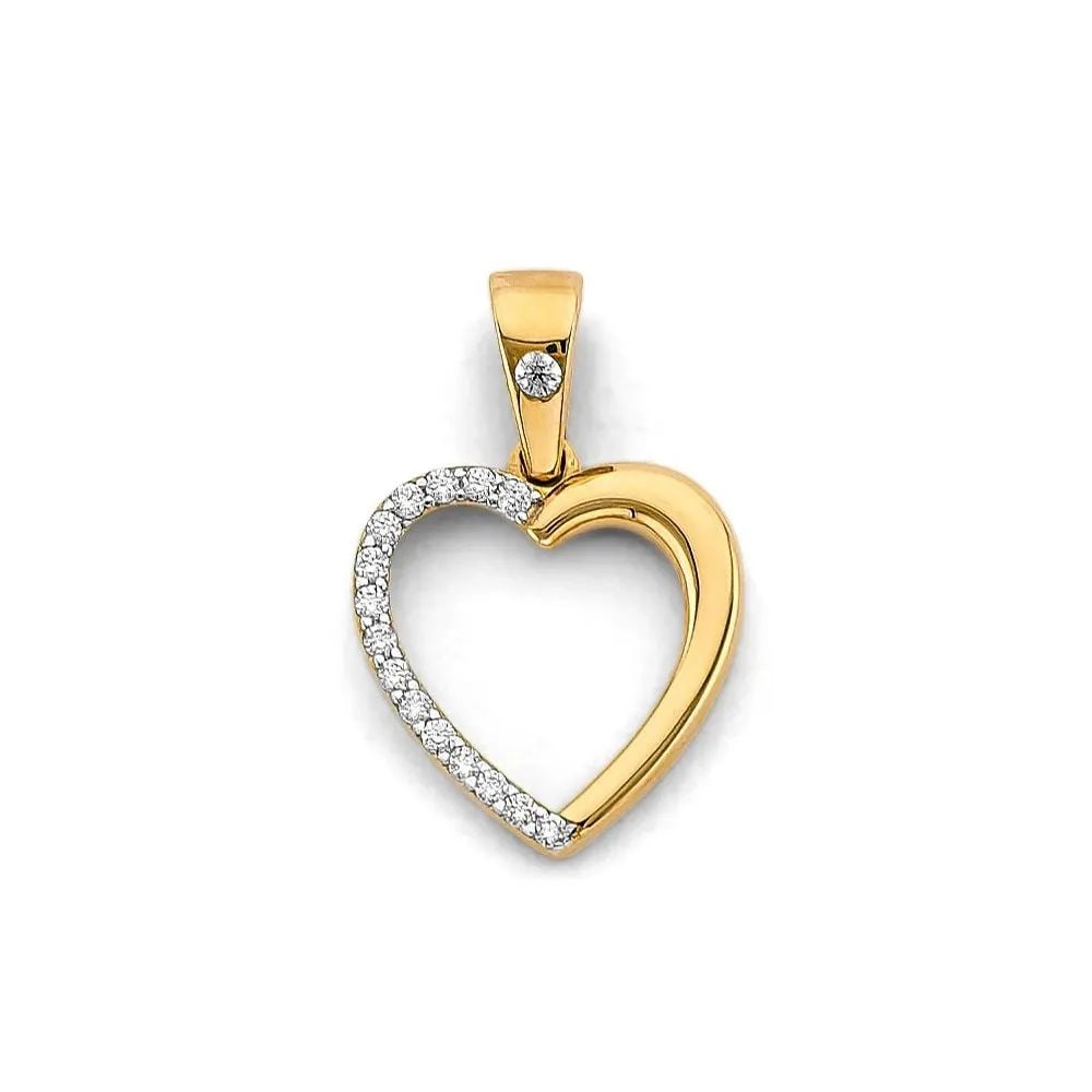 NEW 14K TWO TONE GOLD HEART PENDANT: NEW 14K TWO TONE GOLD HEART PENDANT HEART PENDANT NEW 14K TWO TONE GOLD Height : 20 mm Width : 15 mm Apx. WEIGHT : 1g