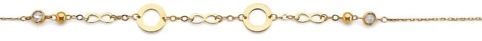NEW 14K YELLOW GOLD LIGHT BRACELET: NEW 14K YELLOW GOLD LIGHT BRACELET LIGHT BRACELET NEW 14K YELLOW GOLD C Z LENGTH - 7+1in Apx WEIGHT - 1.3g