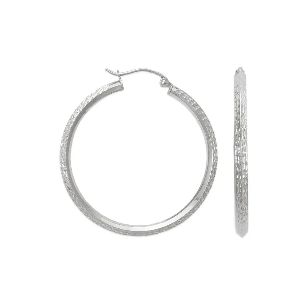 NEW 14K WHITE GOLD 2.5MM SQUARE TUBE HOOP EARRINGS: NEW 14K WHITE GOLD 2.5MM SQUARE TUBE HOOP EARRINGS 2.5MM SQUARE TUBE HOOP EARRINGS NEW 14K WHITE GOLD Width: Approx. 2.5mm Apx WEIGHT: 1.3g