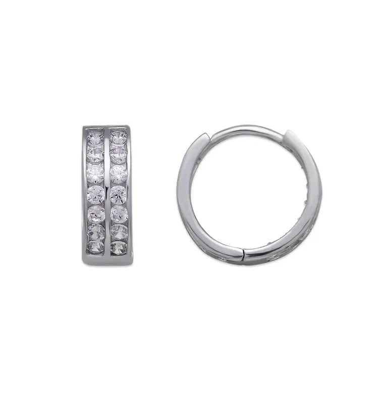 NEW 14K WHITE GOLD 10MM HUGGIE EARRINGS: NEW 14K WHITE GOLD 10MM HUGGIE EARRINGS 10MM HUGGIE EARRINGS NEW 14K WHITE GOLD Width: Approx. 10mm Apx WEIGHT: 1.3g