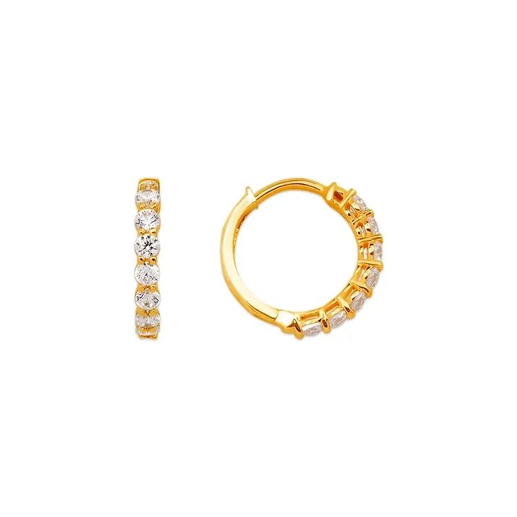 NEW 14K YELLOW GOLD FANCY HUGGIE EARRINGS: NEW 14K YELLOW GOLD FANCY HUGGIE EARRINGS FANCY HUGGIE EARRINGS NEW 14K YELLOW GOLD Width: Approx. 2x13mm Apx WEIGHT: 1.3g