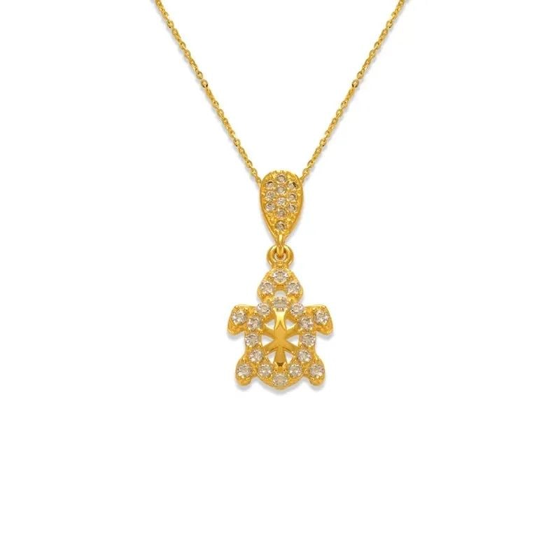 NEW 14K YELLOW GOLD FANCY TURTLE PENDANT (1 of 2)