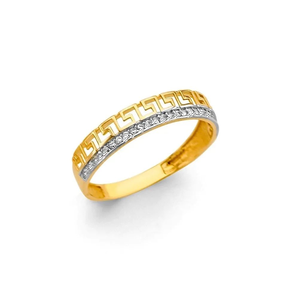 NEW 14K YELLOW GOLD GREEK DESIGN RING -SIZE 7 (1 of 2)