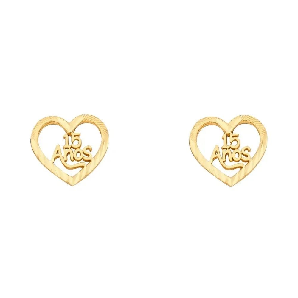 NEW 14K YELLOW GOLD SMALL 15 YEARS POST EARRINGS (1 of 2)