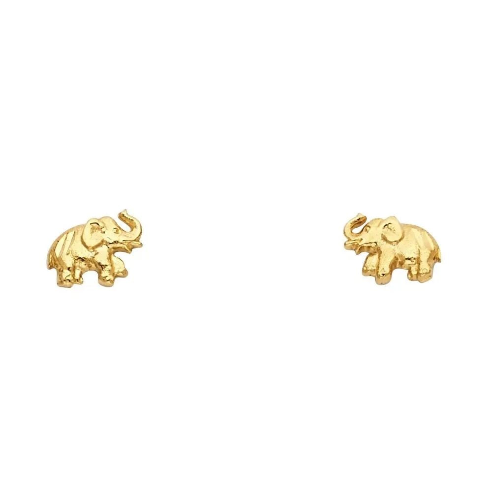 NEW 14K YELLOW GOLD SMALL ELEPHANT POST EARRINGS: NEW 14K YELLOW GOLD SMALL ELEPHANT POST EARRINGS SMALL ELEPHANT POST EARRINGS NEW 14K YELLOW GOLD HEIGHT - 7 mm WIDTH - 8 mm Apx WEIGHT - 0.8 g