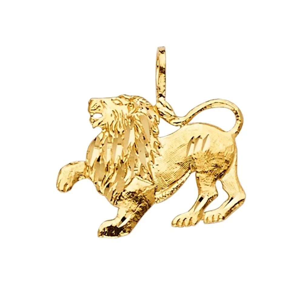 NEW 14K YELLOW GOLD LION PENDANT (1 of 2)