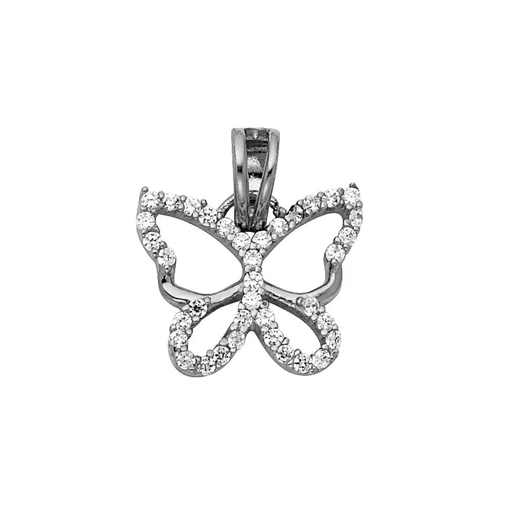 NEW 14K WHITE GOLD BUTTERFLY PENDANT (PT770) (1 of 2)
