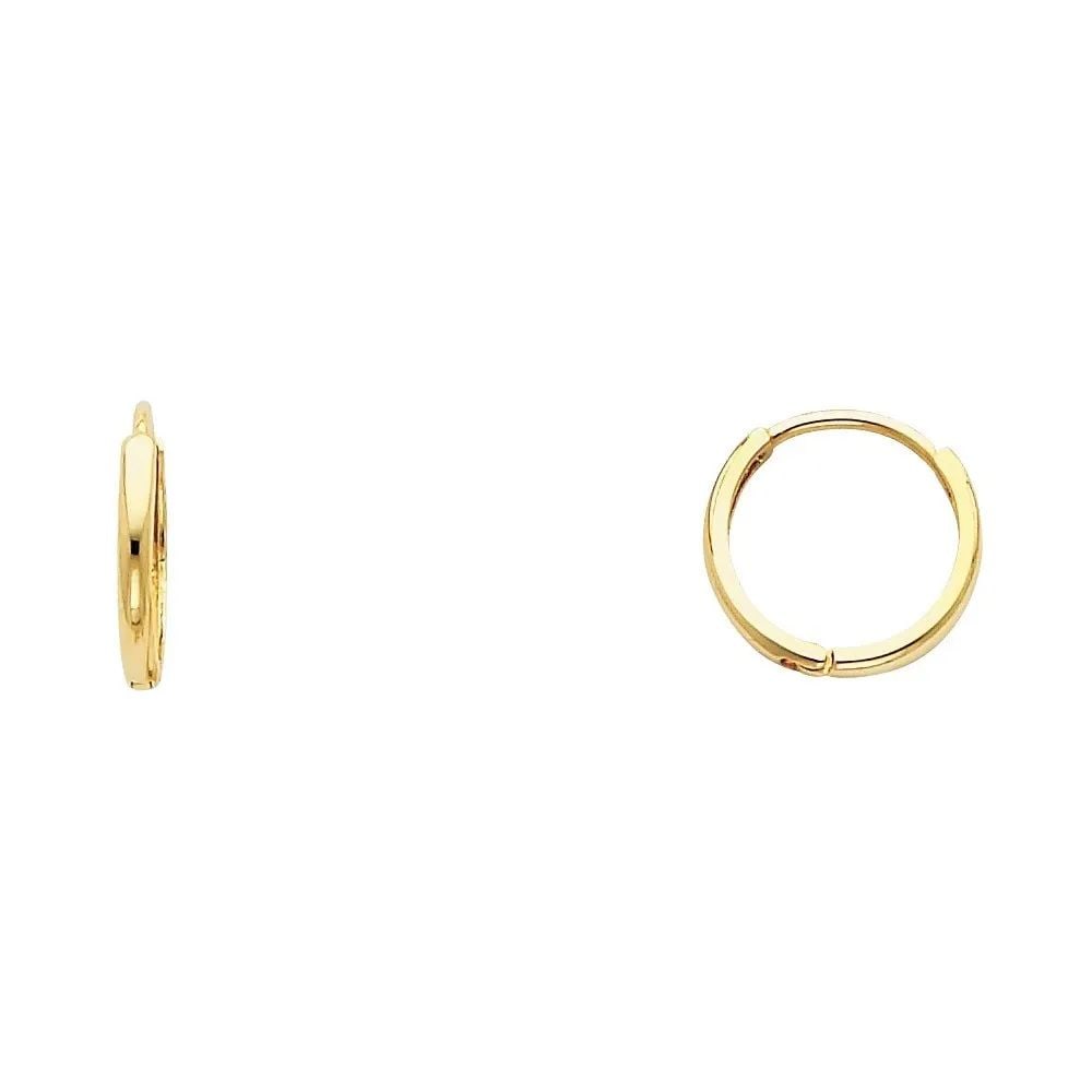 NEW 14K YELLOW GOLD PLAIN HUGGIES EARRINGS: NEW 14K YELLOW GOLD PLAIN HUGGIES EARRINGS PLAIN HUGGIES EARRINGS NEW 14K YELLOW GOLD HEIGHT - 11 mm WIDTH - 11 mm Apx WEIGHT - 0.8 g
