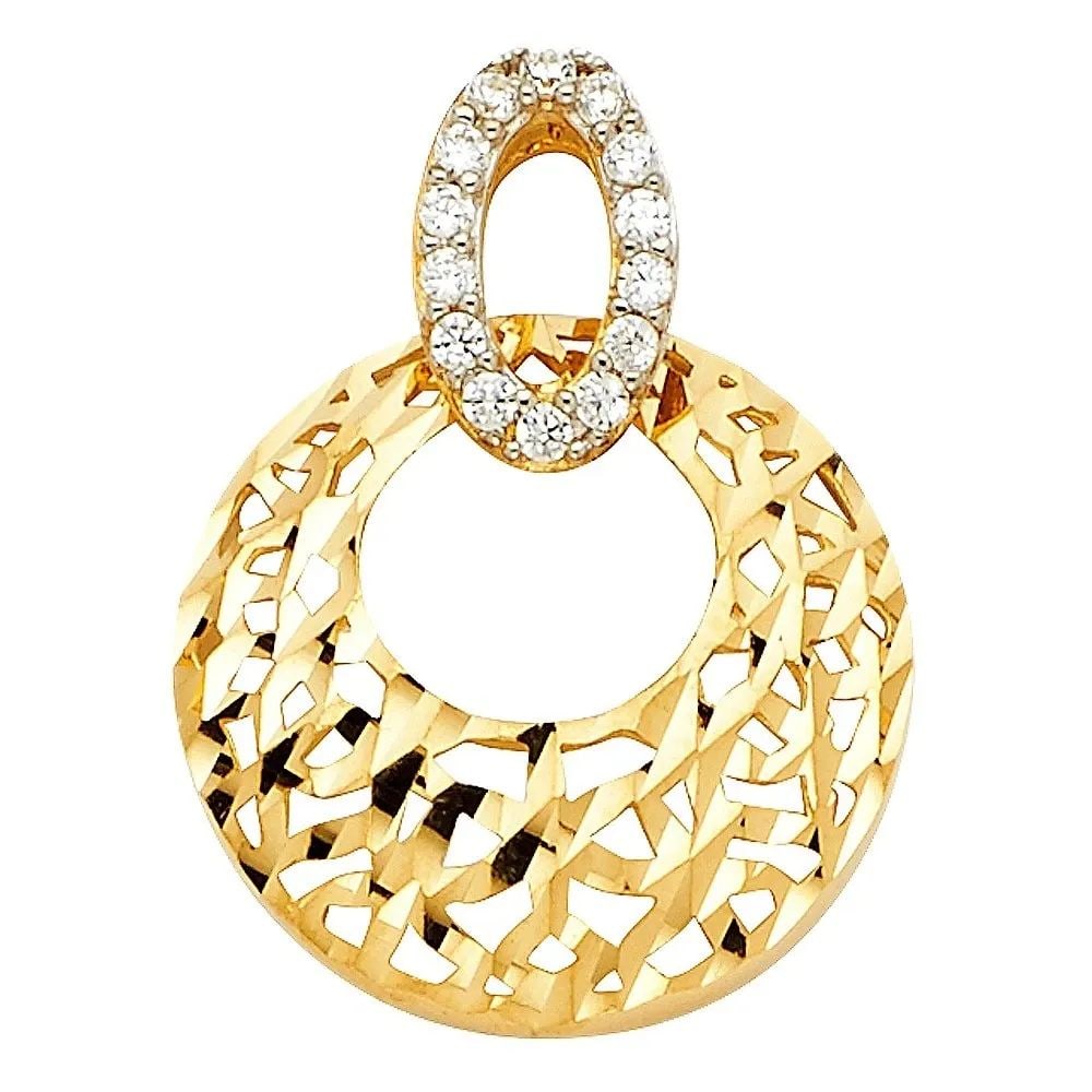 NEW 14K TWO TONE GOLD PENDANT: NEW 14K TWO TONE GOLD PENDANT PENDANT NEW 14K TWO TONE GOLD Height : 21 mm Width : 16 mm Apx. WEIGHT : 1.2g